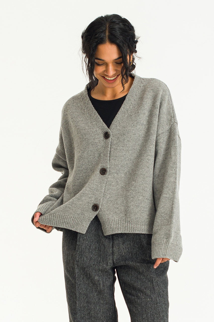 Olivia Chunky Cardigan, Grey