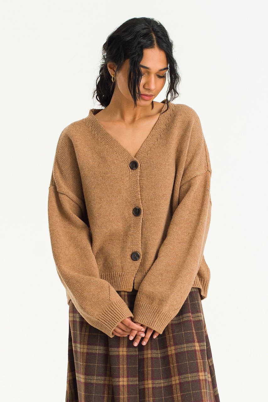 Olivia Chunky Cardigan, Camel