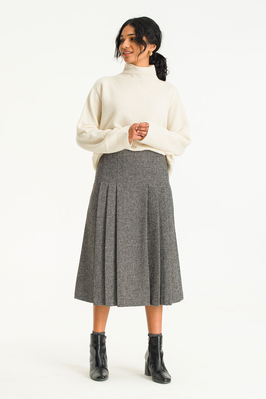 Emma Wool Blend Skirt, Black