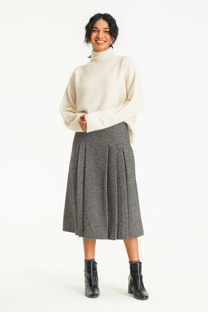 Emma Wool Blend Skirt, Black
