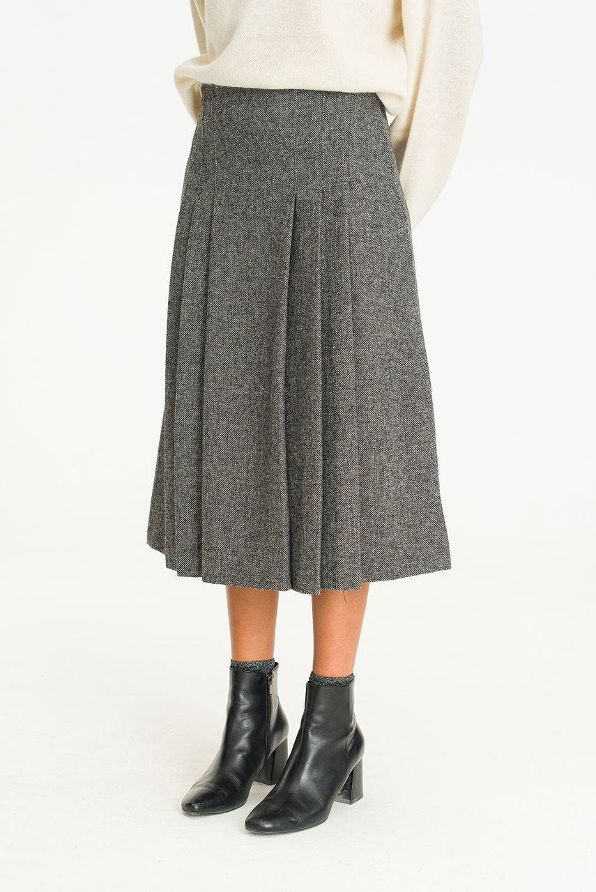 Emma Wool Blend Skirt, Black