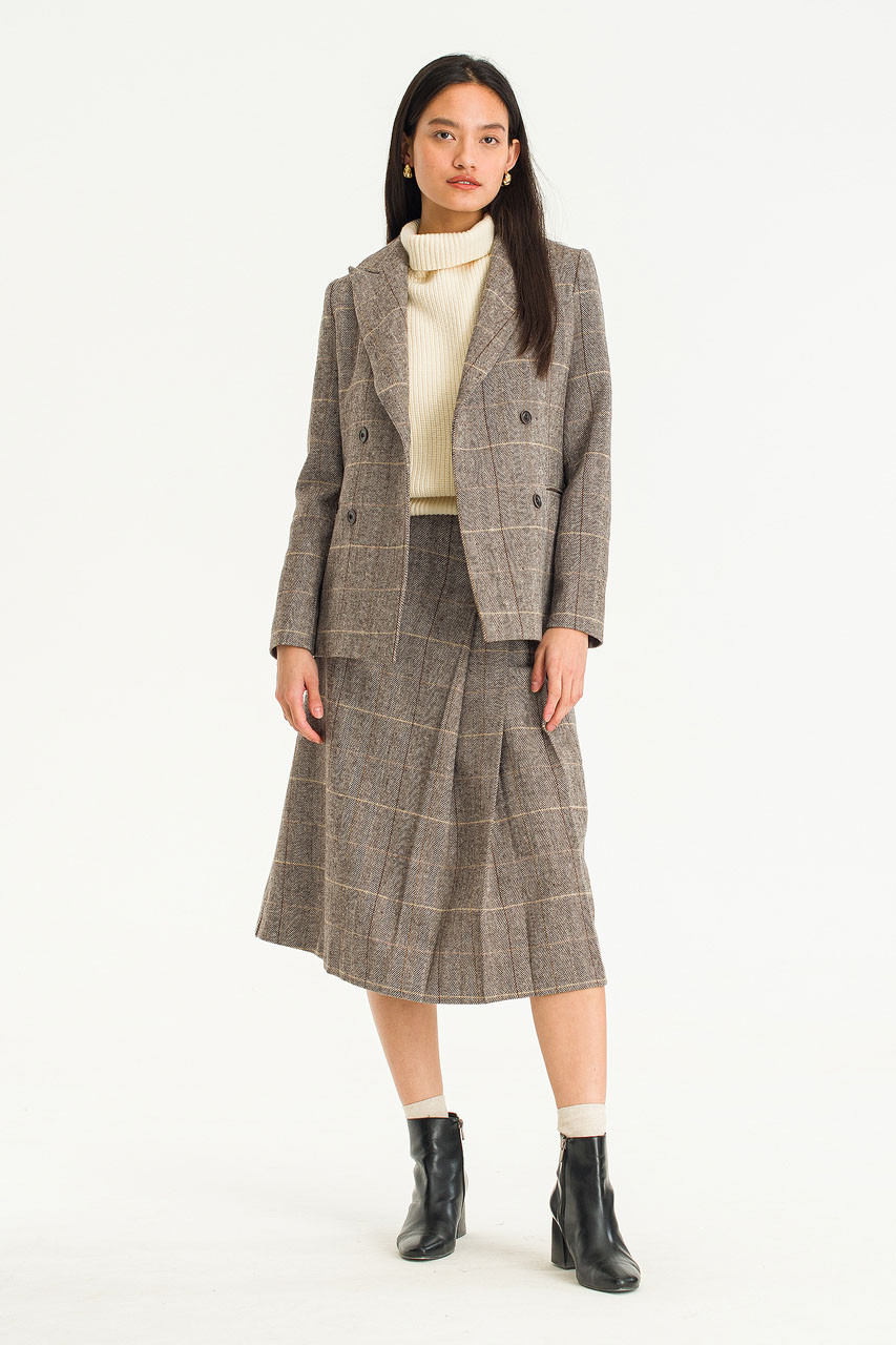 Evelyn Double Button Jacket, Brown