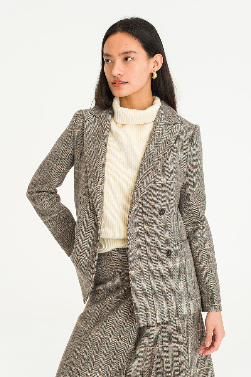 Evelyn Double Button Jacket, Brown