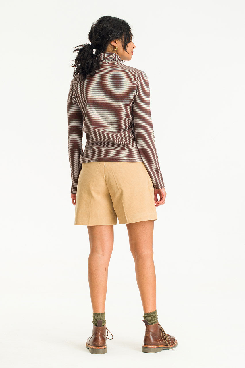 Adeline Pintuck Cord Shorts, Beige
