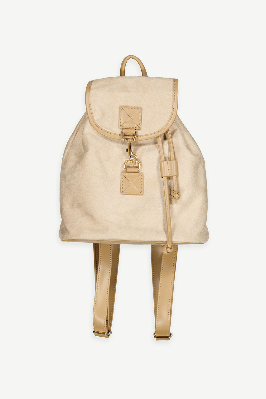 Faux Suede Back Pack, Beige