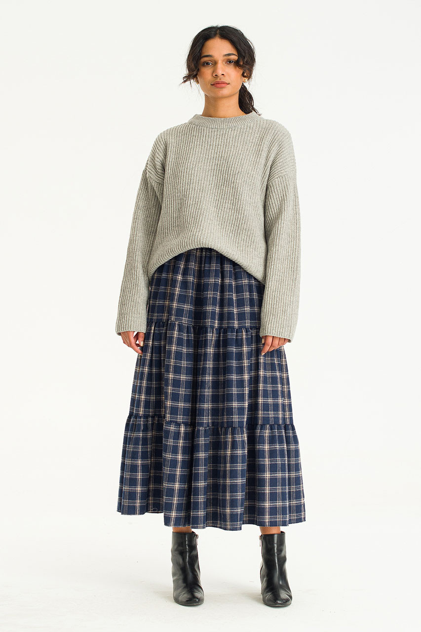 Joelle Boxy Ribbed Jumper, Grey