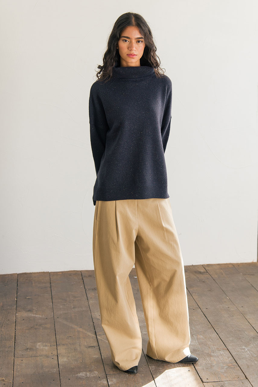 Oversize Roll Neck Jumper, Midnight Navy