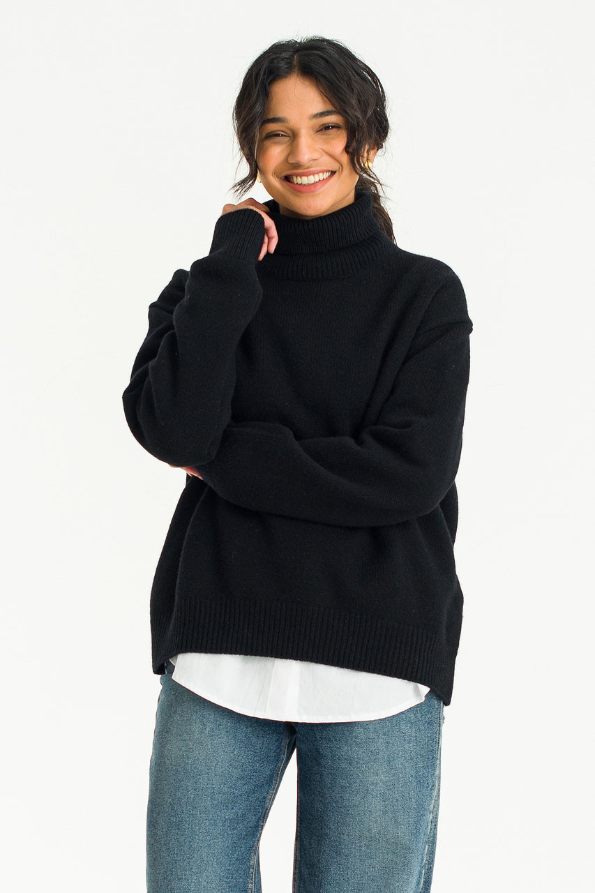 Jane Turtleneck Jumper, Black