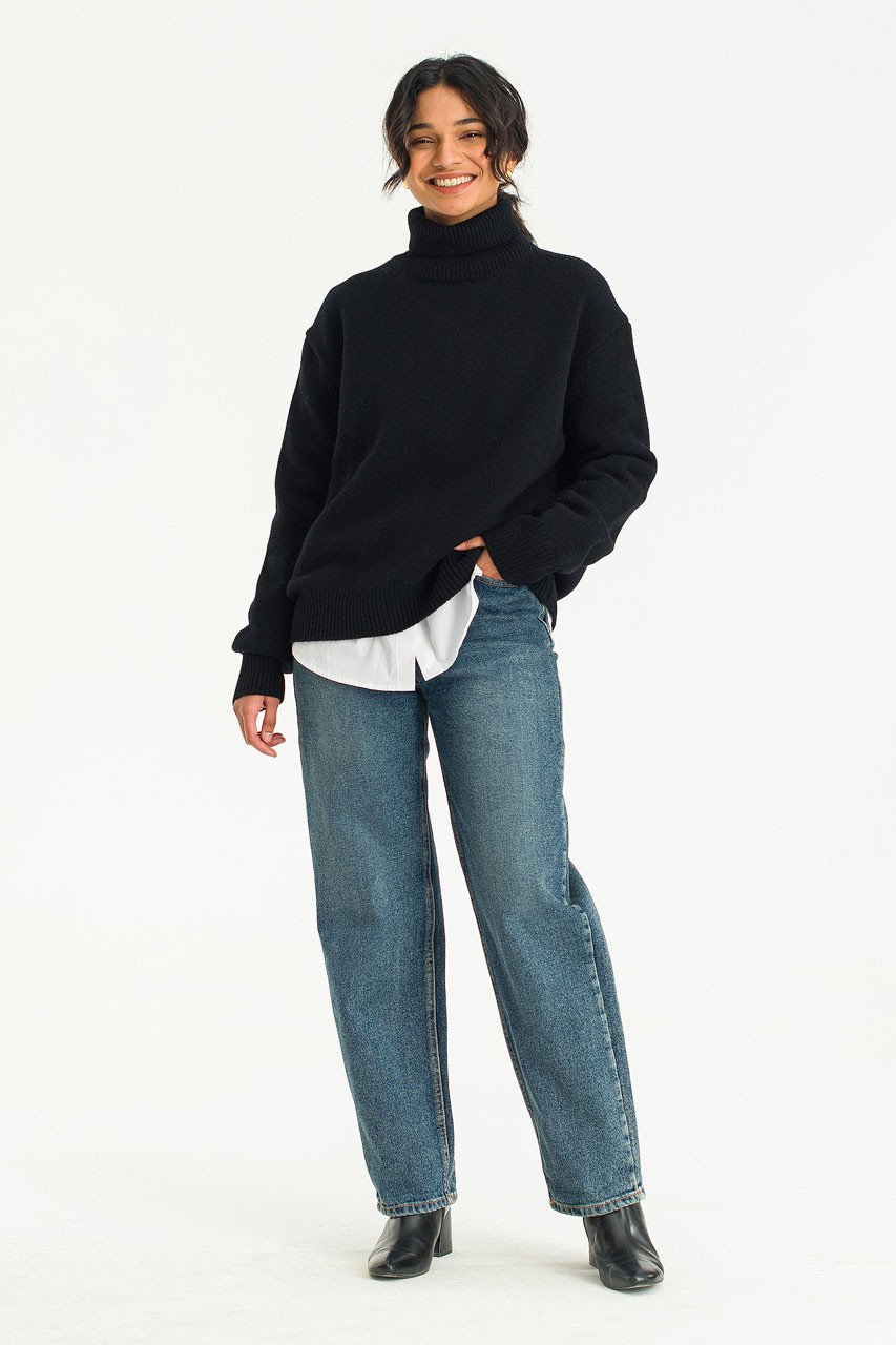 Jane Turtleneck Jumper, Black