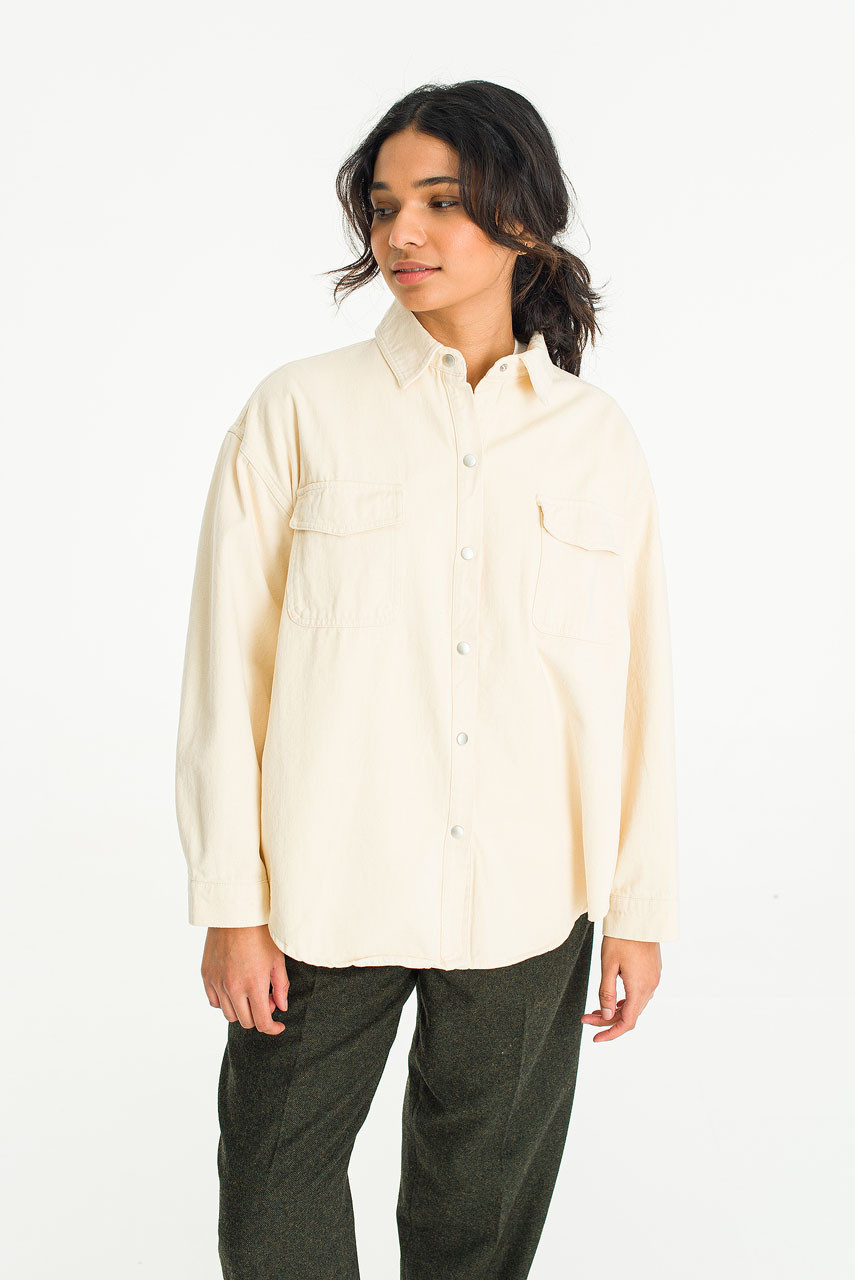 Lina Twin Pocket Shirt, Ivory
