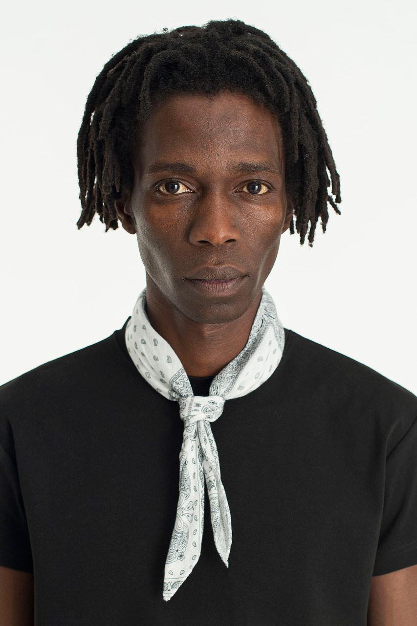 Menswear | Small Paisley Scarf, White