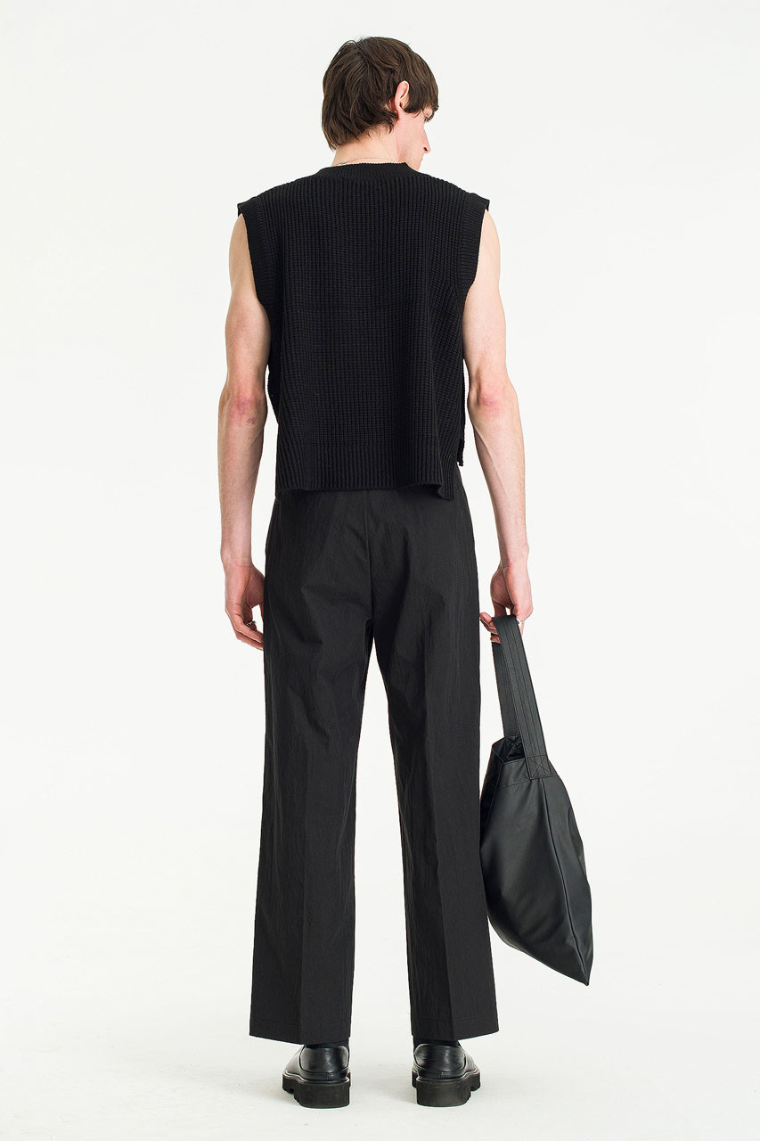 Menswear | Cropped Knit Vest, Black