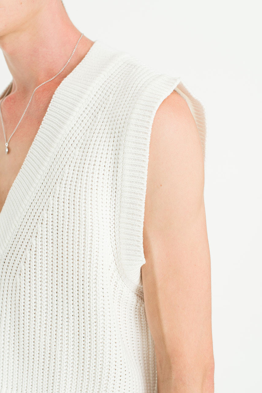 Menswear | Cropped Knit Vest, White
