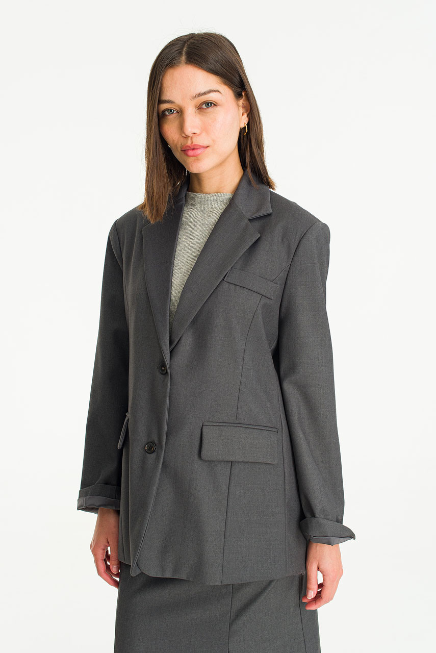 Maya Slit Jacket, Grey