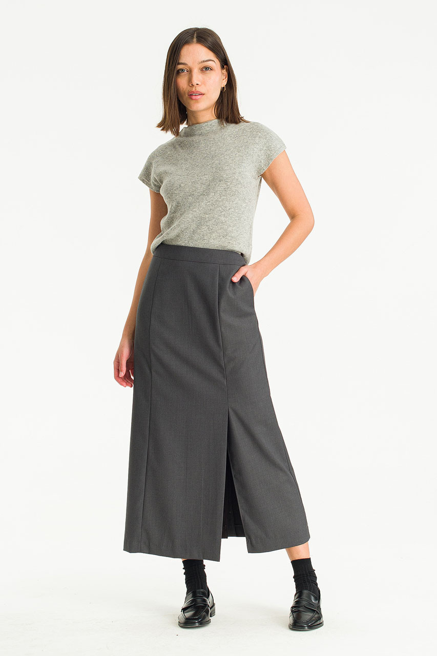 Maya Slit Skirt, Grey