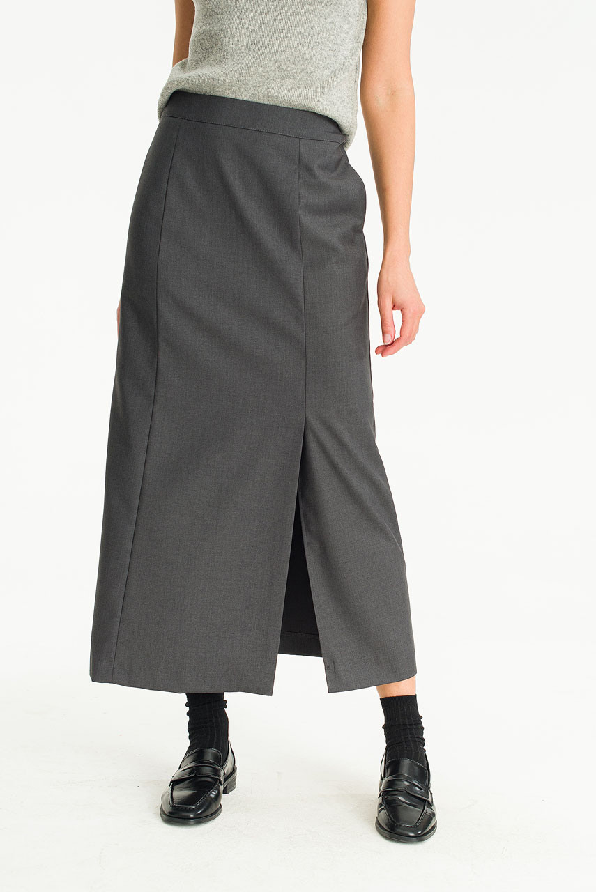 Maya Slit Skirt, Grey