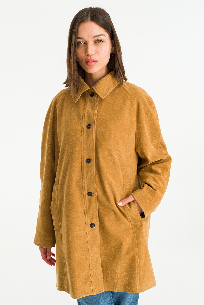 Kieth Faux Suede Coat, Camel