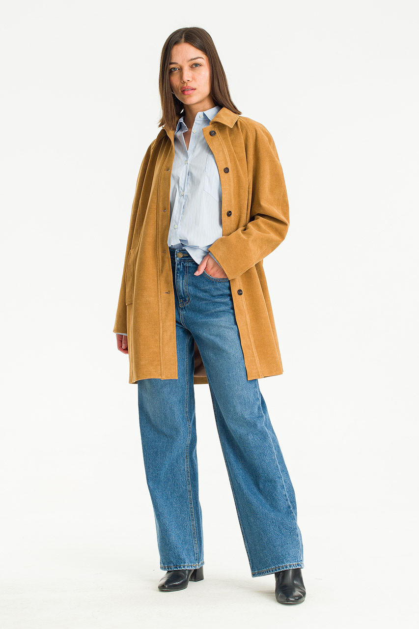 Kieth Faux Suede Coat, Camel