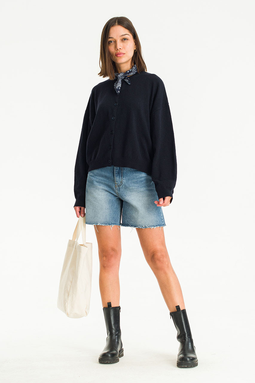 Haku Simple Cardigan, Navy