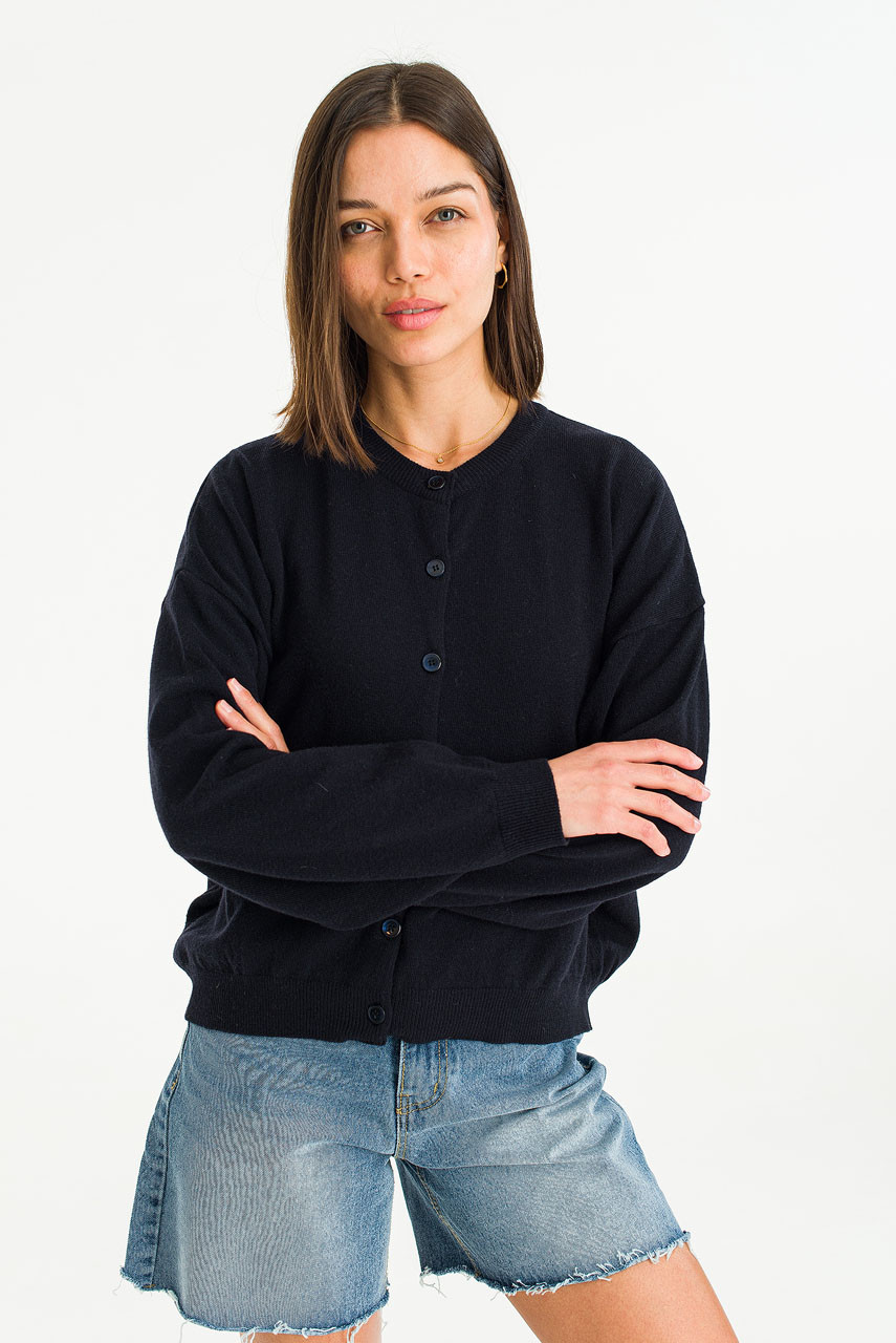 Haku Simple Cardigan, Navy