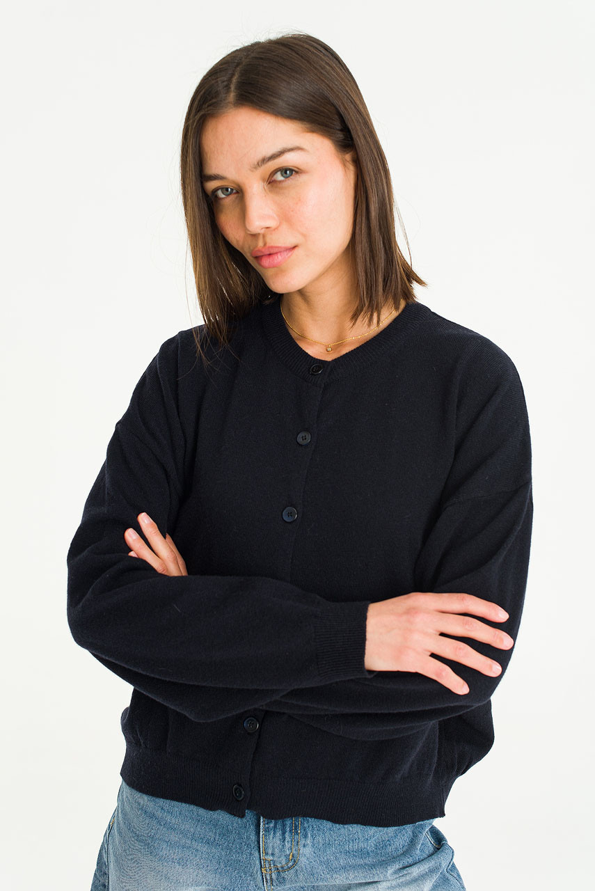 Haku Simple Cardigan, Navy