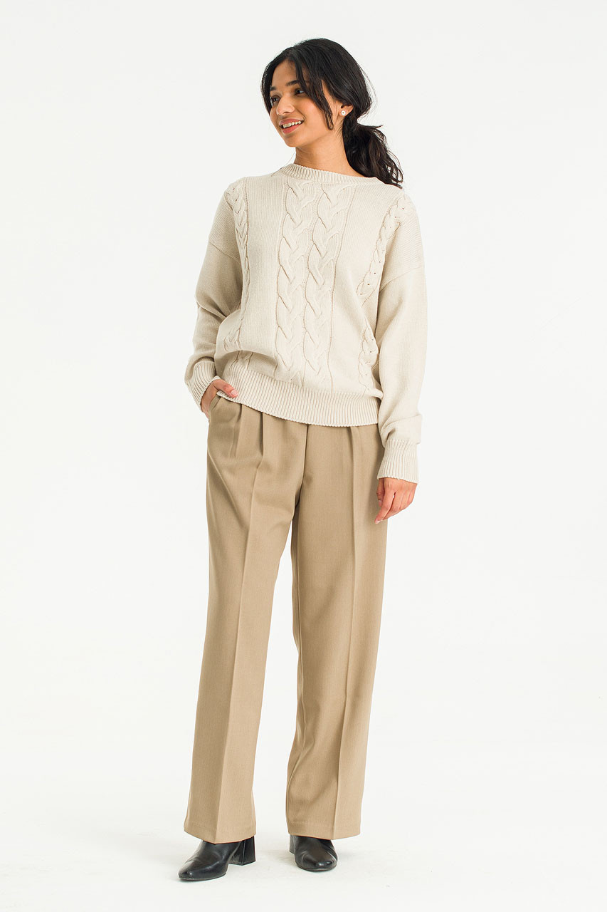 Cable Point Jumper, Light Beige