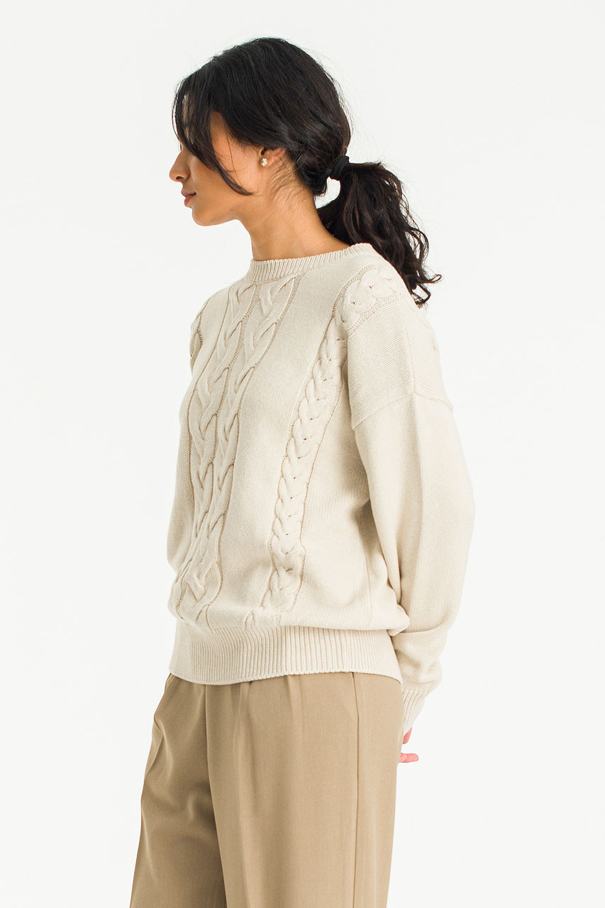 Cable Point Jumper, Light Beige