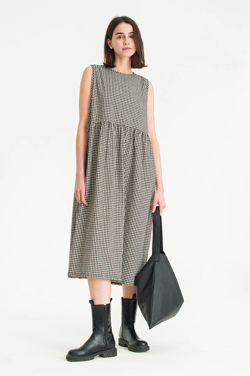 Two Way Faye Ribbon Back Dress, Gingham
