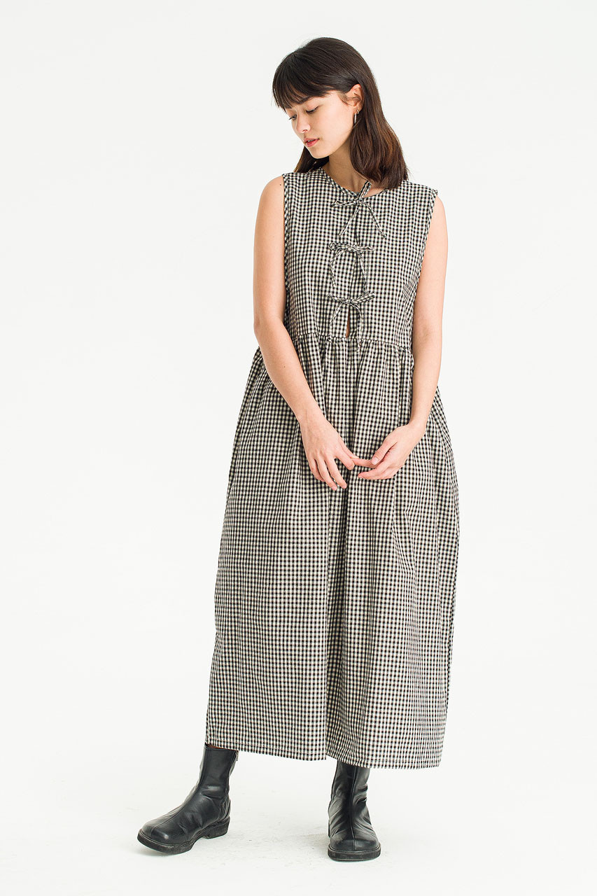 Two Way Faye Ribbon Back Dress, Gingham