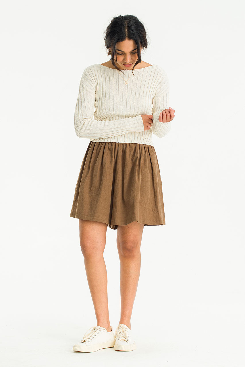 Moa Linen Skort, Brown