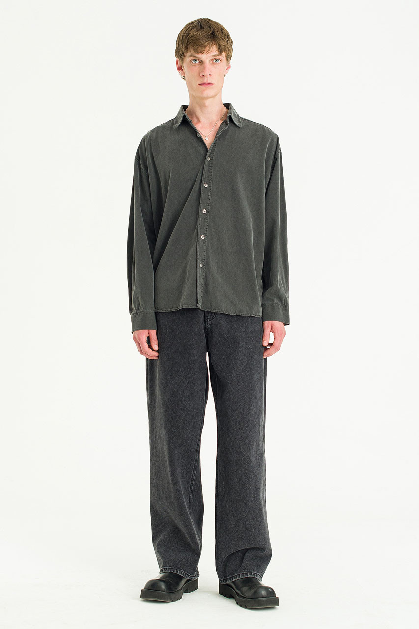 Menswear | Overdyed Shirt, Charcoal 
