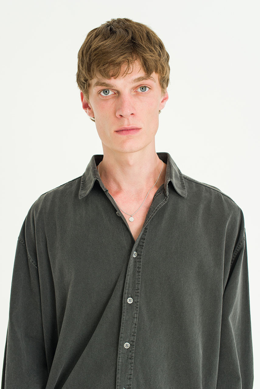 Menswear | Overdyed Shirt, Charcoal 