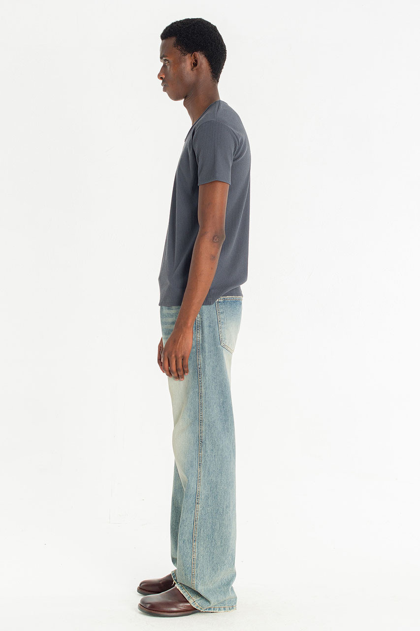 Menswear | Fitted Rib Tee, Charcoal