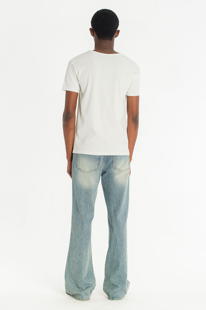 Menswear | Fitted Rib Tee, White