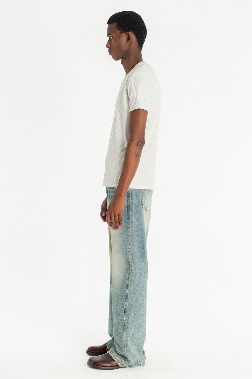 Menswear | Fitted Rib Tee, White