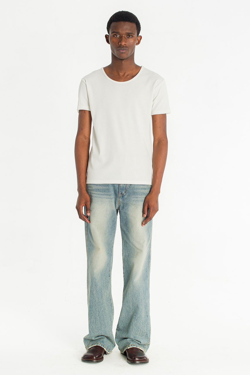 Menswear | Fitted Rib Tee, White