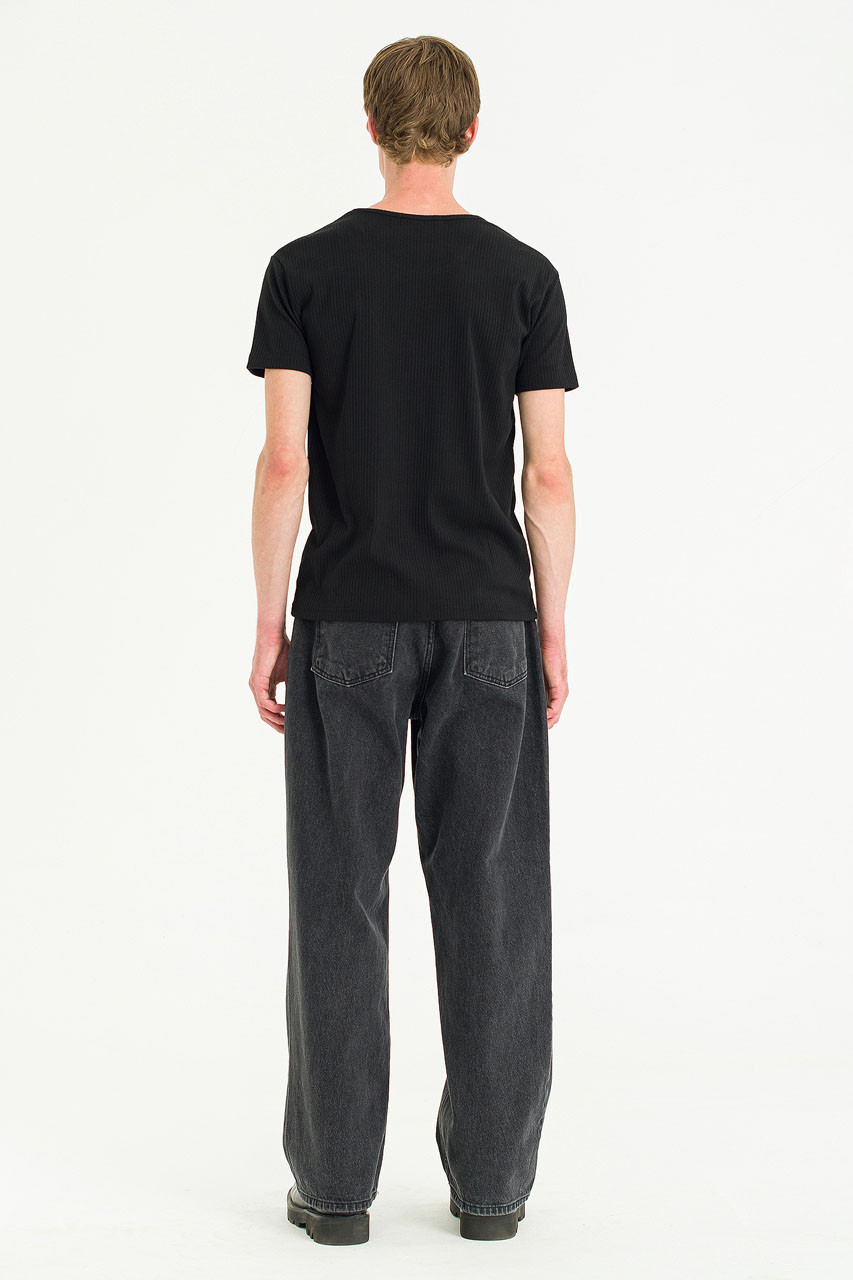 Menswear | Fitted Rib Tee, Black