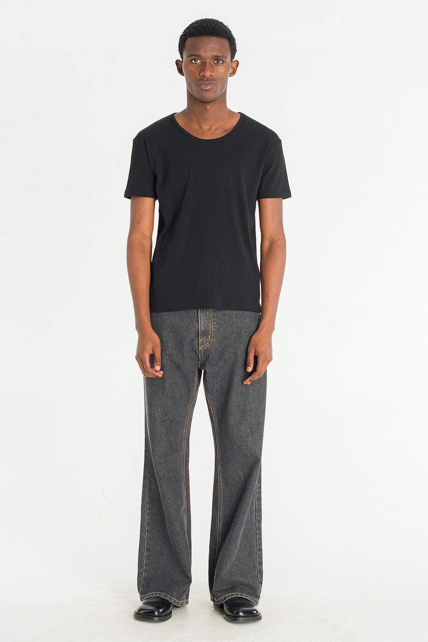 Menswear | Fitted Rib Tee, Black