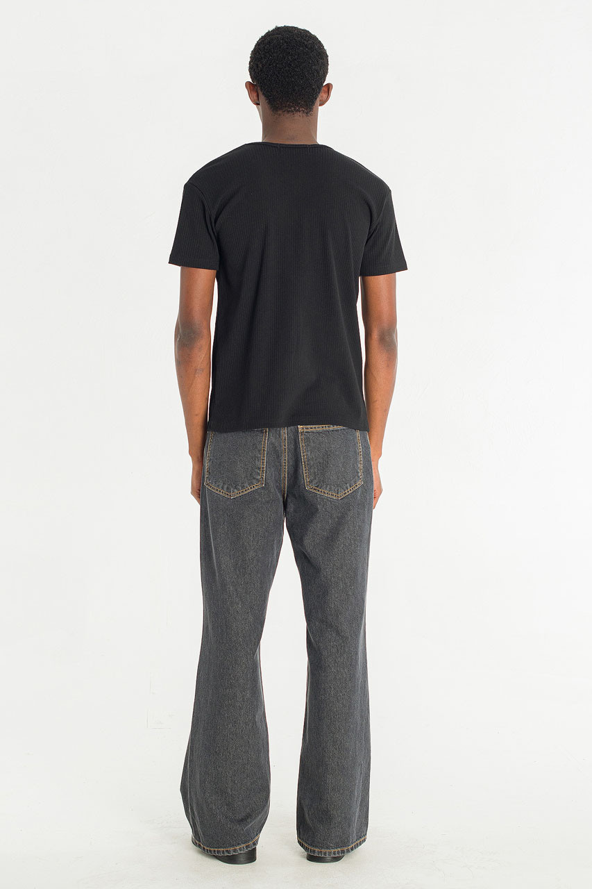 Menswear | Fitted Rib Tee, Black