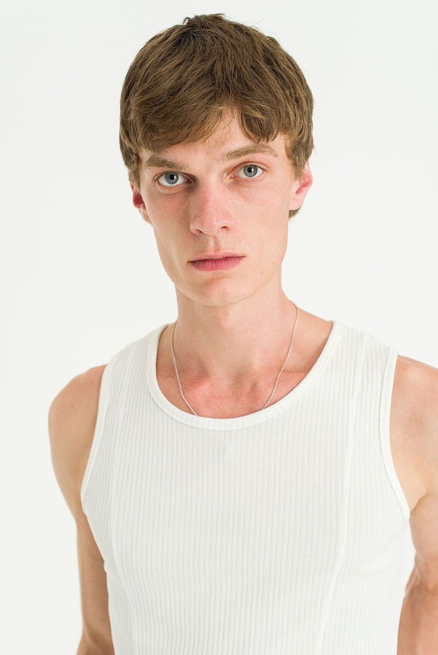 Menswear | Fitted Rib Vest, White