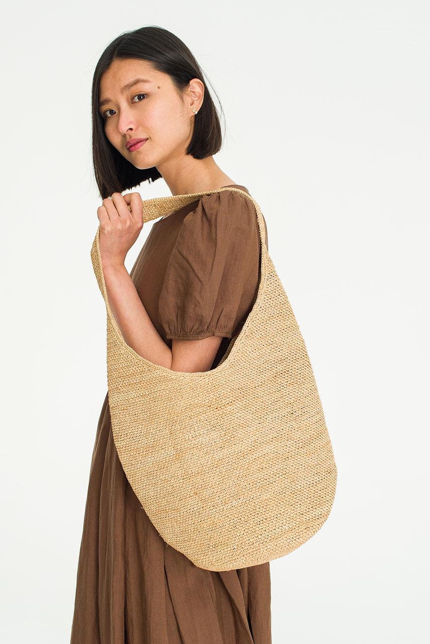 Straw Tote, Beige