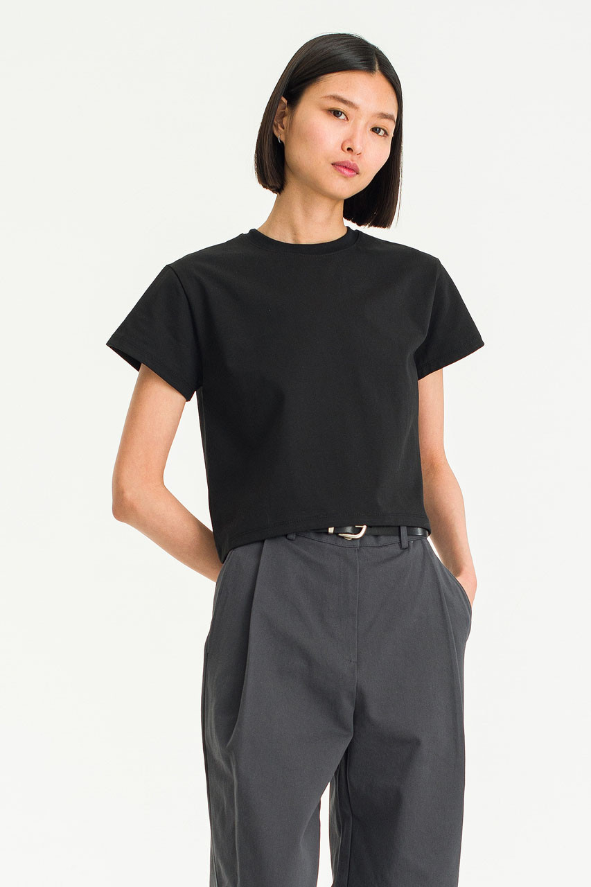Anais Crop Tee, Black