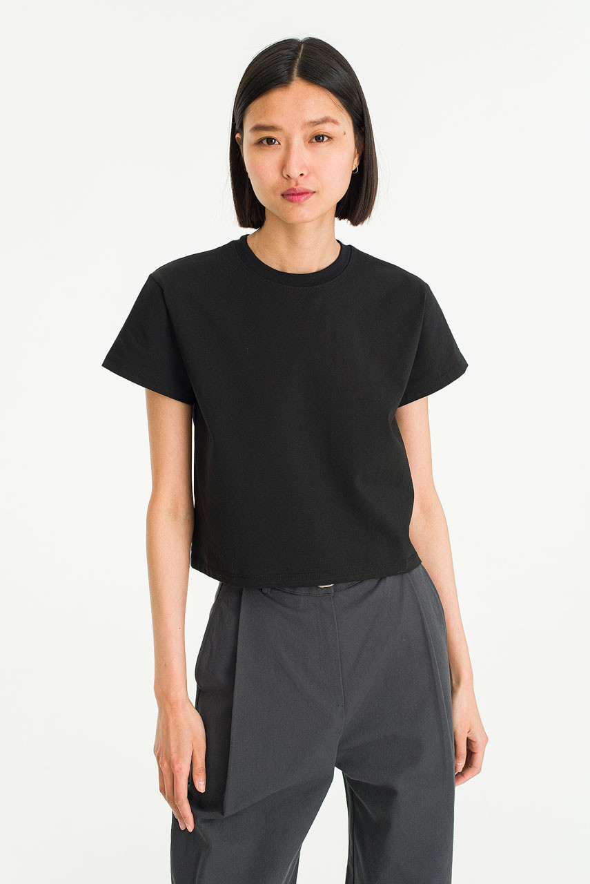Anais Crop Tee, Black