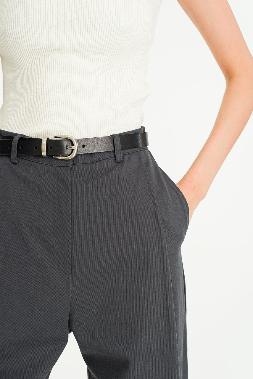 Florence Metal Loop Belt, Black