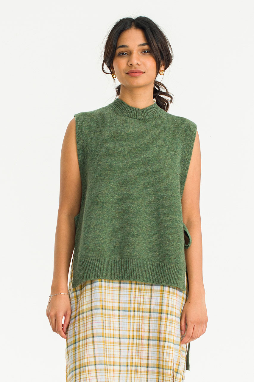 Side Ribbon Vest, Green