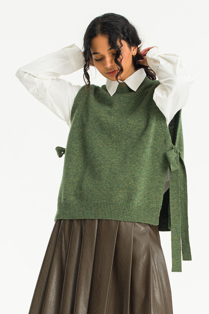 Side Ribbon Vest, Green