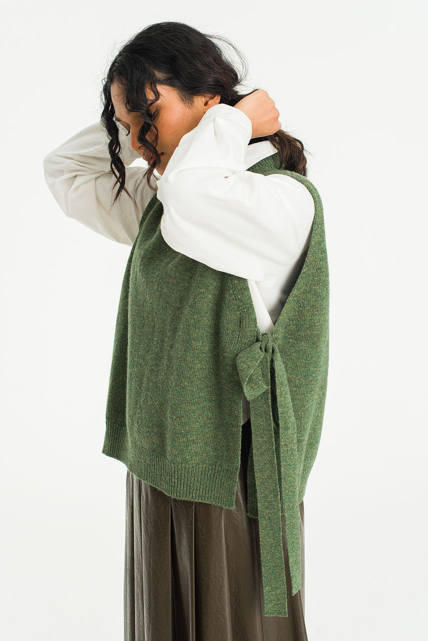Side Ribbon Vest, Green