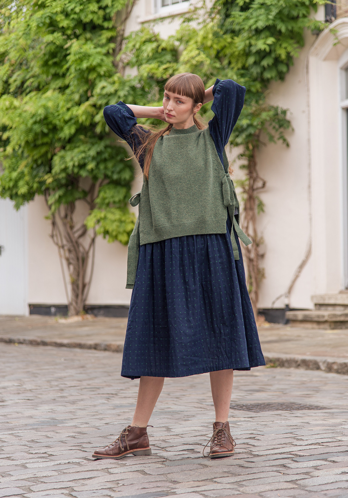 Side Ribbon Vest, Green