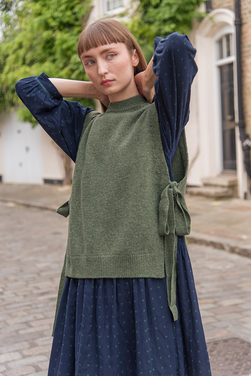 Side Ribbon Vest, Green