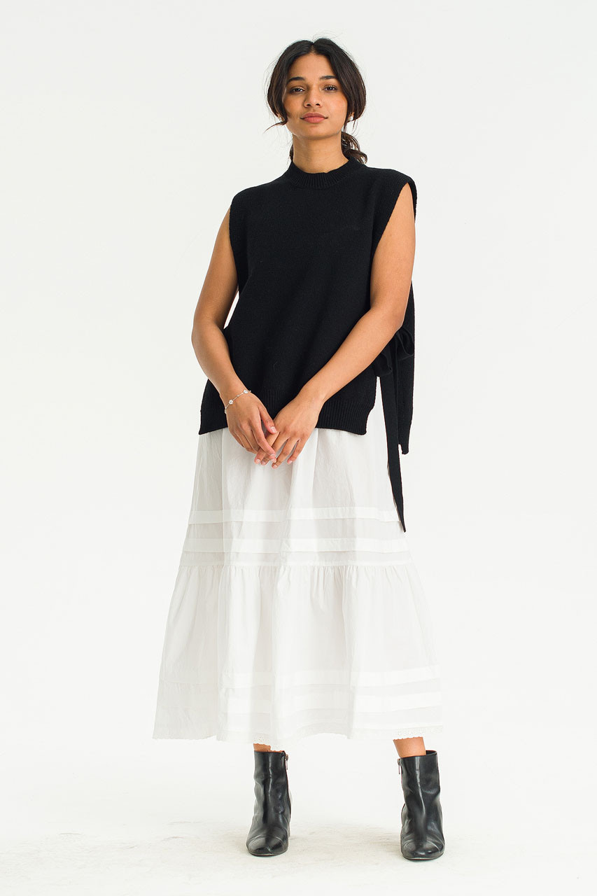 Side Ribbon Vest, Black